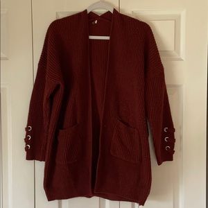 Super Cozy Deep Red Cardigan